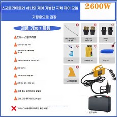 차량 스팀청소기 분사기 탈취 셀프 가정용 빈대제거 직접 설치 2600W, 노랑 2600W 셀프컨트롤