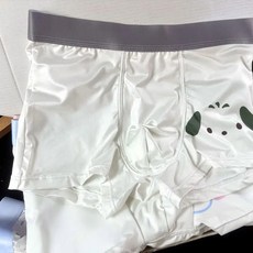 ~3XL 산리오 헬로 키티 쿠로미 포차코 시나모롤 사각 드로즈 브리프 실크 남성 속옷 시원한 쿨링