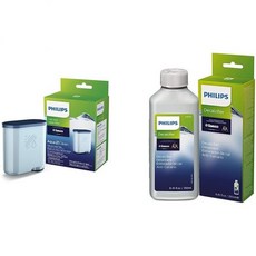필립스 아쿠아클린 정품 석회질 제거 필터 및 기계 수명 연장 1회 주기 250ml 병 CA6700/47, AquaClean Filter + Descaler