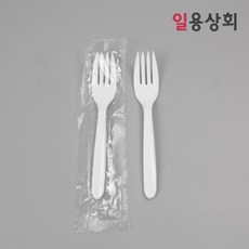 일회용 포크 160mm 개별포장 1000개입 화이트, 1000개, 일회용포크