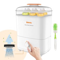 bololo 아기 젖병 전기 스팀 살균기 및 다이얼 내부 hepa 필터 건조 시간 제어 및 건조 기능 만있는 건조기…, One Color, LED