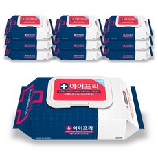 99.9% 살균 아이프리 더클린 소독용에탄올 손소독티슈 50매, 10개