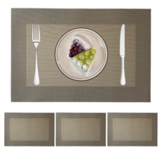 볼라비 호텔 식탁 테이블 매트 방수 식탁매트 4인용 양면 깔개 인스타 감성 4p, 브라운, 4개, 45 x 30cm