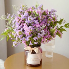 꿈이부자 부케 와이드 윈난성 몸을 아끼지 않지 마라 프리저브드꽃다발 거실인테리어 작은 장식품 스위트 진짜 꽃꽂이 안개꽃가지, 로스트 라이트 퍼플핑크 물 _미드티 말린꽃 가방