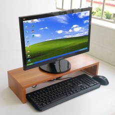 PC홀더 .컴퓨터 모니터 선반높이증가 탁상 키보드 수납 정리 길이늘임 2층선반 두꺼운판 사무실 집, T12-배나무 색-홑겹