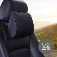 차량용 목쿠션 자동차 헤드레스트 쿠션 차량용 허리 쿠션 세트 목베개 자동차 내장용품 베개 목베개 차량용 헤드레스트, 스몰 블랙 헤드레스트 싱글, 1개