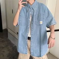 남자여름청셔츠셋업
