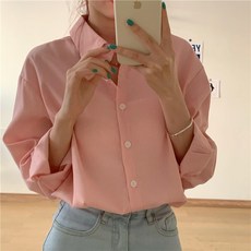 와이오 에이전시 스트라이프긴팔셔츠 한 핀스트라이프 소매 코트 여성 감각 보이핏 볼륨 핏아우터 봄가을 계절 와이드 루즈핏