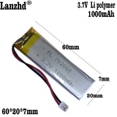 자동차 배터리 커넥터 1-12pcs 3.7V 1000mAH 702060 폴리머 리튬 이온/리튬 이온 장난감 보조베터리 GPSmp3mp4, [01] 3.7 볼트, [01] 1 pcs 702060, 1개