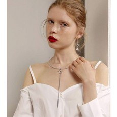 Aukmla 여성 크리스탈 라인 석 초커 별을 tassle 프린지 체인 댄스 파티 웨딩 파티 칼라 목걸이