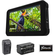 Atomos 리튬 이온 배터리 AC/DC 충전기 및 스크린 클리닝 아토모스 시노비 5.2인치 4K HDMI 모니터 번들(5팩), 5개