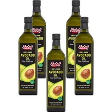 Sadaf 아보카도 오일 요리 및 푸드 향미료 퍼스트 냉압착 오일 Avocado Oil First Cold Pressed Oil for Cooking and Food Flavori, 5개, 1L