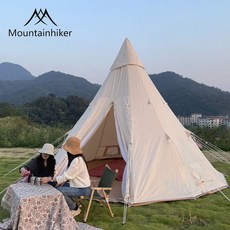 마운틴하이커 감성캠핑 인디언텐트 장박 대형 면 글램핑 티피텐트 300 400, 티피텐트 400, 본상품선택