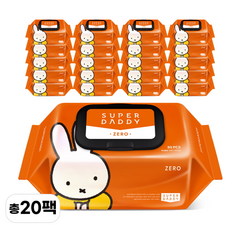슈퍼대디 제로 유아물티슈 캡형 55gsm, 20세트, 80개입