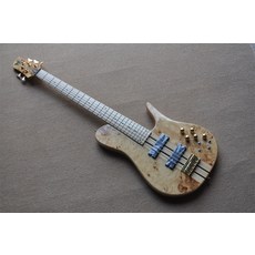 베이스기타 천연 나무 burl 원피스 넥 통해 애쉬 바디 fodera 나비 5 현 픽업, 39인치