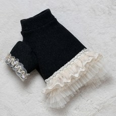 강아지 기모 쭈리 차콜 원피스 애견 겨울 튜튜 옷, 1개