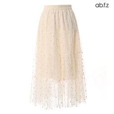 에이비플러스 ab.f.z 레이스 플라워 시스루 플레어 스커트 (AFW2HS35A)