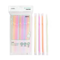 개별포장 롱 자바라빨대 50P, 1개, 50개입