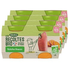 BLEDINA 블레디나 고구마 퓨레 이유식 4~6개월이상 2개입 x4팩 130g, 4개