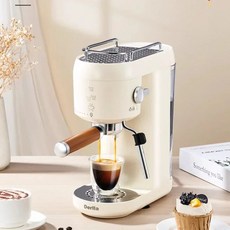 독일 Della 자동 커피 머신 가정용 에스프레소 스팀 폼 레트로 아메리칸 밀크 가전 제품 220V, 01 WHITE, 04 EU