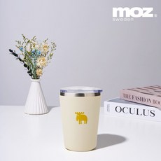 MOZ 스웨덴 세라믹 코팅 스텐 진공 머그컵 스텐머그컵 보냉 보온 머그컵, 크림아이보리, 350ml, 1개