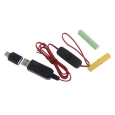 Type-C/USB ~ 3V LR03/AM4/AAA 더미 배터리 제거기 스위치가있는 케이블 코드, 유형 C 유형, 1.Type C Type