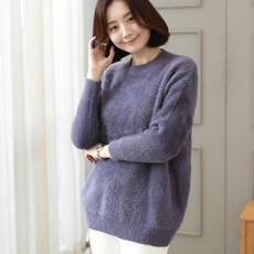 [웬디즈갤러리]앙고라 터치 라운드 니트 XKN006