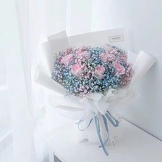 케이스 푸저우 조문화환꽃집 생화꽃 같은 도시 속달 로즈 수국조화꽃 빔 애인 38 여성의 날 여신 꽃선물, 9송이 핑크 로즈 추가 안개꽃드라이플