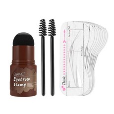 QDY 눈썹 스탬프 쉐이핑 키트 메이크업 한 단계 오래 지속되는 구축 가능한 10Pcs 눈썹 카드 2Pcs 눈썹 브러쉬, 1.18 × 1.18 × 3.39inch., 자연스러운, 짙은 회색, 1개
