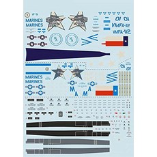 Print Scale 72-434 - 1/72 F-18 호넷 파트 4 플라스틱 모델 키트용 데칼 USA 미국