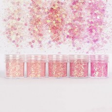 레진아트키트 만들기 공예 키트 레진 아트 몰드 세트 재료 DIY 탑꾸 5pots pink set uv 수지 금형 충전 육각 반짝이 1mm 스팽글 diy 수제 에폭시--msS