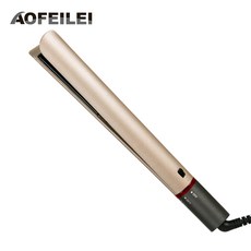 Aofeilei 전문 헤어 스트레이트 아이언 컬링 아이언 2 in 1 헤어 컬러 코팅 헤어 스트레이트 너 플랫 아이언 세라믹, 미국, 금