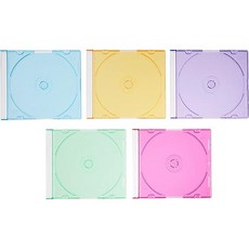Nakabayashi Digio2 Blu-ray DVD CD 케이스 5색 믹스 30P 슬림 5mm, 1개, 상품명참조
