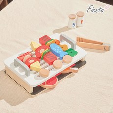 피에스타 원목 소꿉 놀이 바베큐그릴 세트 역할 장난 주방 요리 감 음식 완구 dan*326Cy, 본상품선택