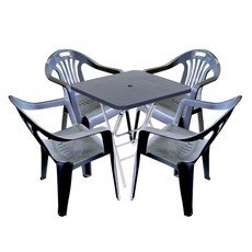 케이가든 시그니처 야외테이블세트 1300, 1300테이블+등받이 벤치1개+의자2개(C세트), 블랙