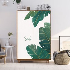 트로피칼 그린 유니콘 몬테스라 동물 벨크로 찍찍이 커버 커튼 욕실 주방 선반 세면대 바란스 창문 신발장 책장 가림막 가리개, I