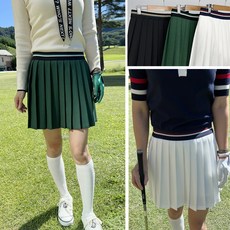 여성 골프 기능성 밴딩 주름 스커트 허리가 편한 플리츠 치마 골프웨어