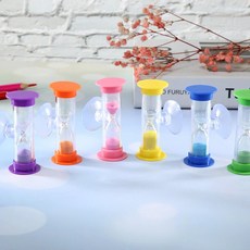 욕실 양치모래시계 3분 타이머 치아 칫솔질 습관기르기 흡착회전형, A) 블루, 1개