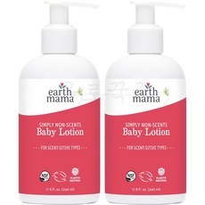 Earth Mama 얼스마마 건성피부용 베이비로션 무향 240ml x2, 2개 - 얼스마마