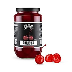 Collins Stemmed Maraschino Cocktail Cherries | Roy Collins Stemmed Maraschino 칵테일 체리 | Royal Anne 체리, 737g, 1개
