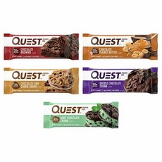 Quest 퀘스트 초콜릿 5종 버라이어티 프로틴 에너지 헬스 보충제 단백질바 (12개)