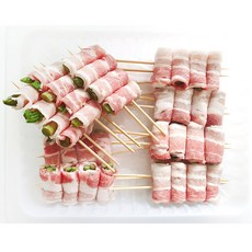 삼겹아스파라거스말이(50gx10) 꼬지 꼬치구이기계, 10개, 500g