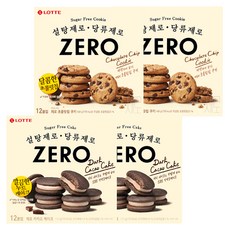[롯데제과(주)] 롯데 제로 초콜릿칩 쿠키 168g x 2개 + 카카오케이크 171g x, 1세트