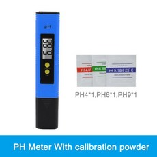 고정밀 LCD 디지털 염도계 염도 측정기 APH05, 블루 PH 측정기 + 파우더3, 1개