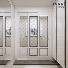 리바트키친 3연동 중문 1501~1800 -자/고시형/망입유리, 웜그레이