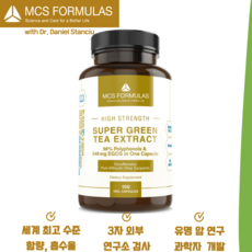 MCS 디카페인 슈퍼 녹차 추출물 580mg 100야채캡슐, 1개, 100정