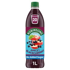 영국 로빈슨 Robinsons Apple & Blackcurrant 노슈가 애플 & 블랙커런트 주스 스쿼시, 2개, 1L