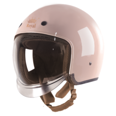 [해외출고] 로얄 M139 클래식 오픈페이스 헬멧 레트로 오토바이 바이크 스쿠터 헬멧, XL, 핑크 베이지(유광)