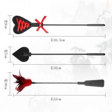 PU 가죽 깃털 패들 채찍 스팽킹 플로거 역할 놀이 말 훈련 크롭 승마 박쥐, 1 SET