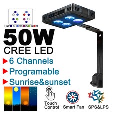 데일리 아쿠아 나이트 크리 아쿠아 리움 LED 라이트 50W 프로그램 해양 산호초 성장 조명 바닷물 바닷물 일
